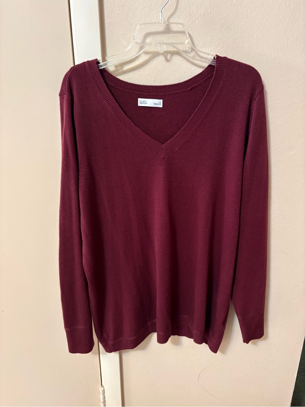 Croft & Barrow Burgandy Tunic Sweater Sz 1X